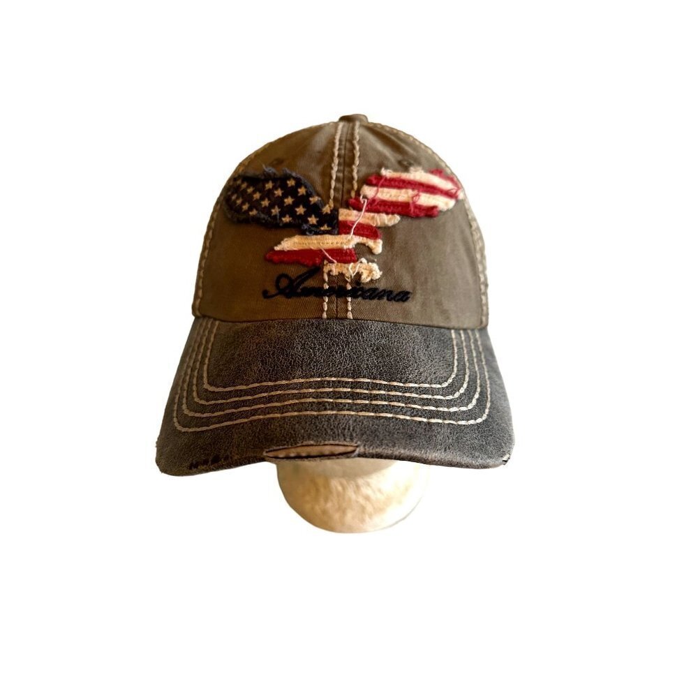Kbethos Gray American Flag Eagle‎ Hat Cap Adjustable
